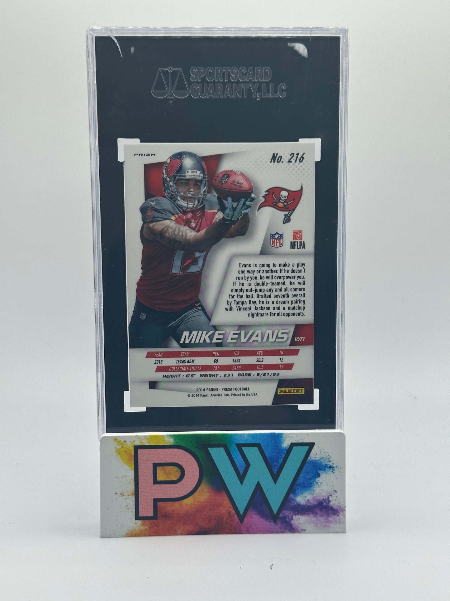 MIKE EVANS 2014 PRIZM SILVER (ARMS OUT CATCHING) SGC 10