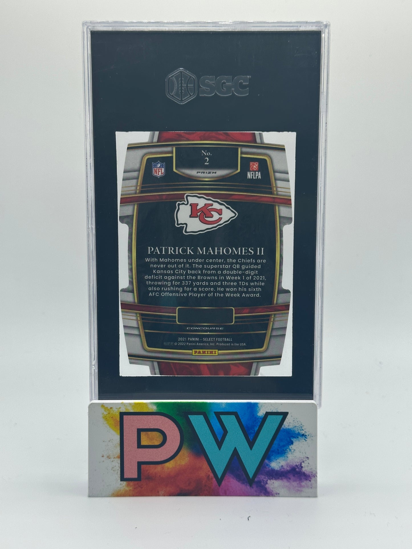PATRICK MAHOMES 2021 SELECT ZEBRA DIE CUT SGC 9.5