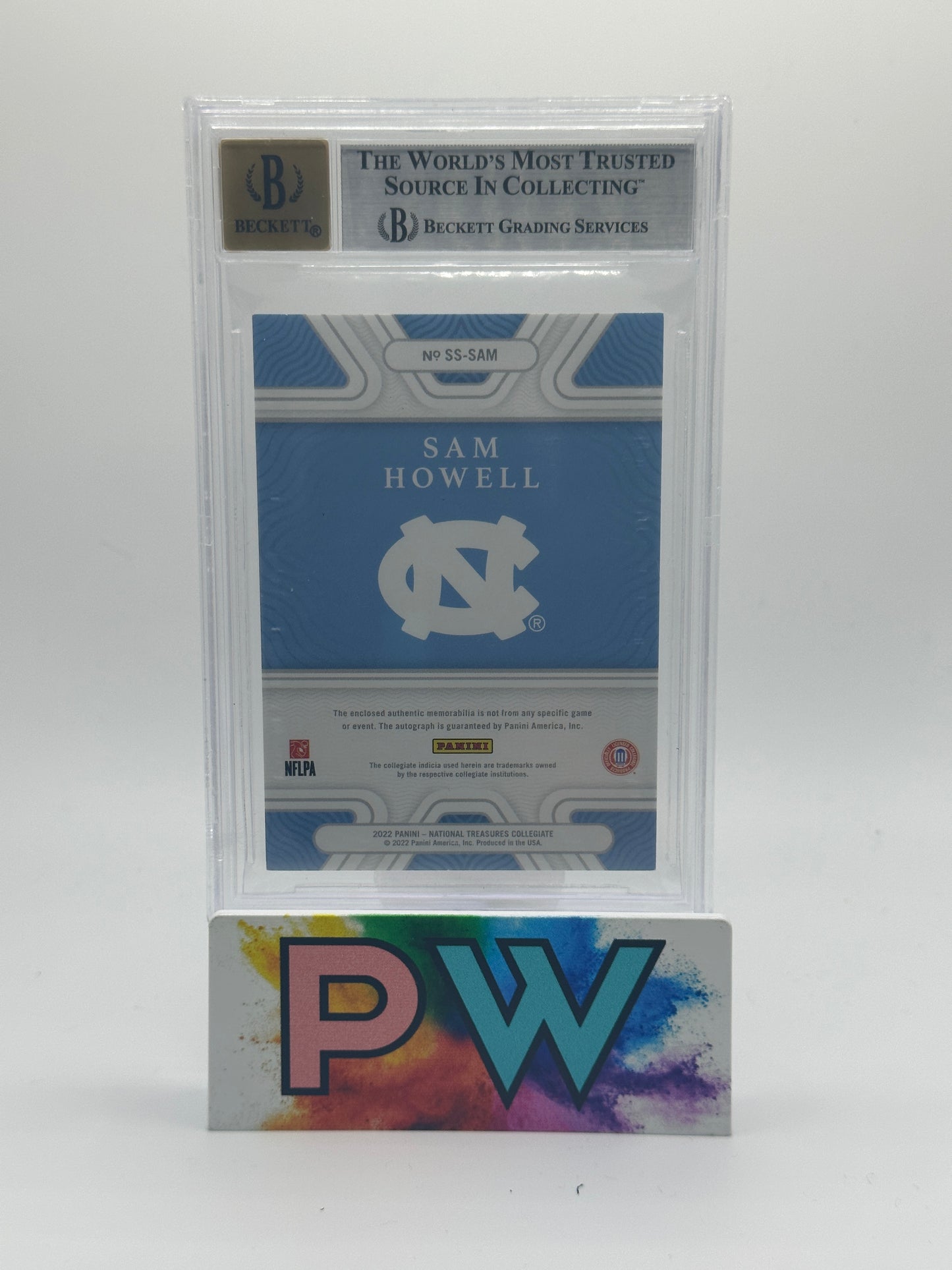 SAM HOWELL 2022 NATIONAL TREASURES COLLEGIATE PATCH AUTO /10 BGS 8.5